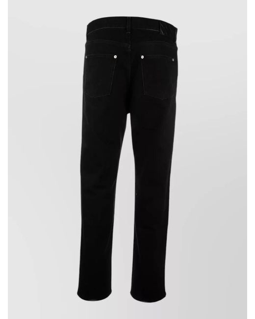Bottega Veneta Black Denim Trousers Button Detail Pockets Belt Loops for men