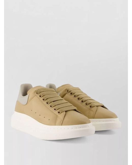 McQueen Natural Oversized Leather Sneakers Thick Sole for men