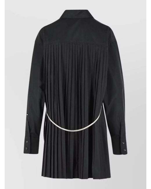 Sportmax Black Cotton-Blend Shirt Mini Dress