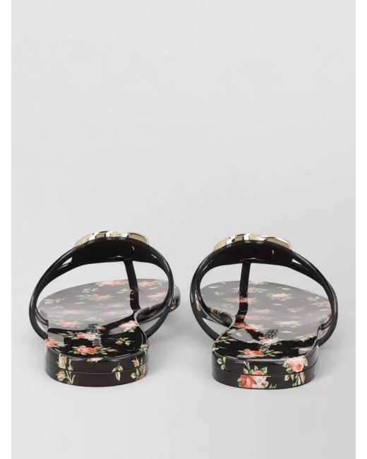Dolce & Gabbana Gray Logo Slide Sandals