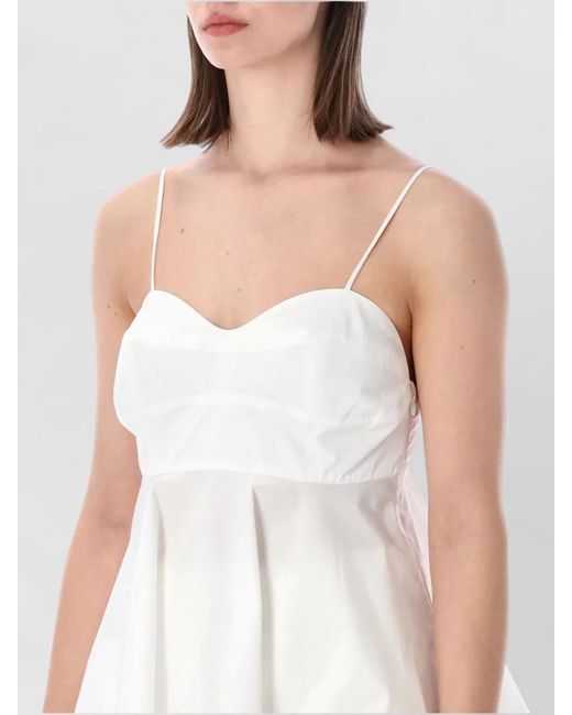 Rohe White Sweetheart Bustier Dress Layered Flared Hem