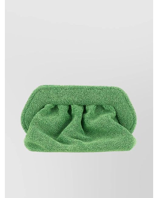 THEMOIRÈ Green Adjustable Strap Gathered Textured Shoulder Bag