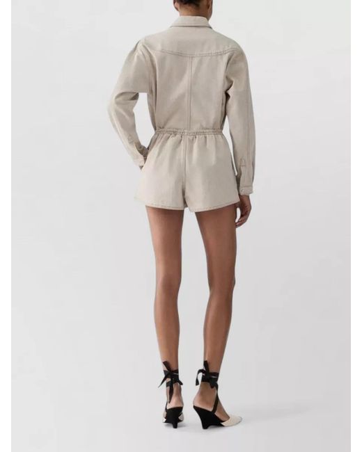 Jacquemus Natural Tailored Denim Shorts Pleated Elastic Waistband