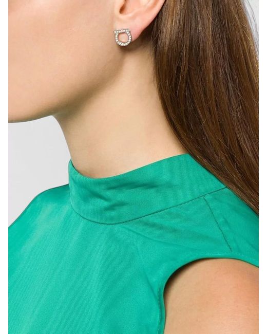 Ferragamo Multicolor Crystal-Embellished Earrings