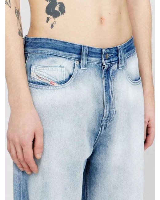 DIESEL Blue Straight Trousers for men