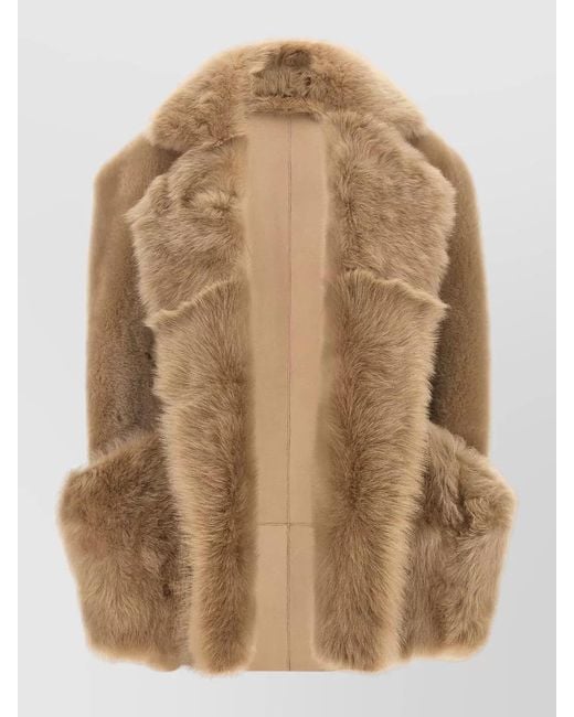 Blancha Brown Toscana Shearling Vest Faux Fur Style