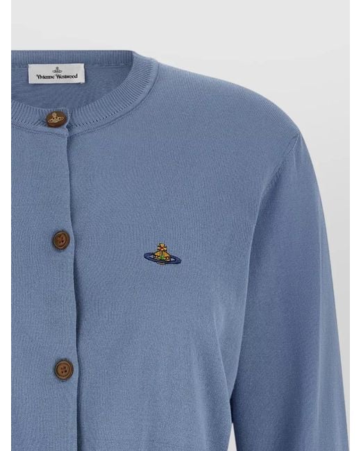Vivienne Westwood Blue Bea Cropped Cardigan Crew Neck