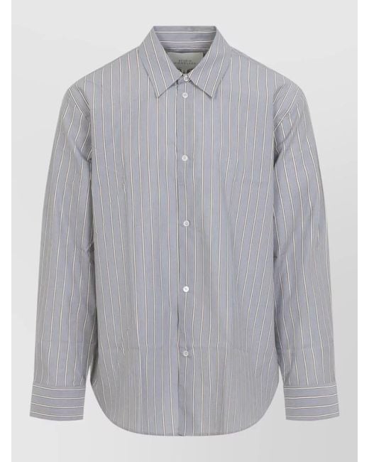 Studio Nicholson Gray Striped Long Sleeve Regular Fit Shirt for men