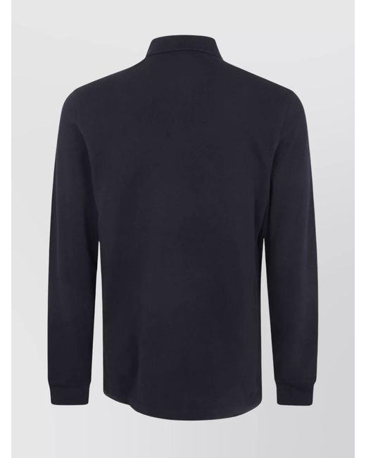 Fred Perry Blue Long-Sleeve Polo Shirt for men