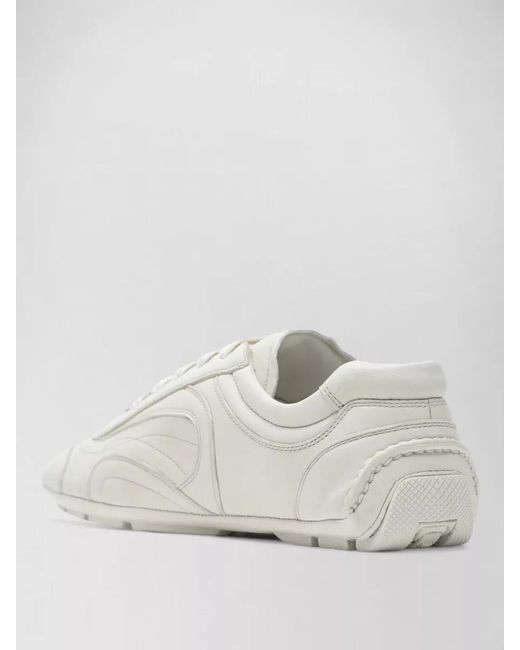 Prada White Low Top Sneakers Rubber Sole Stitching for men