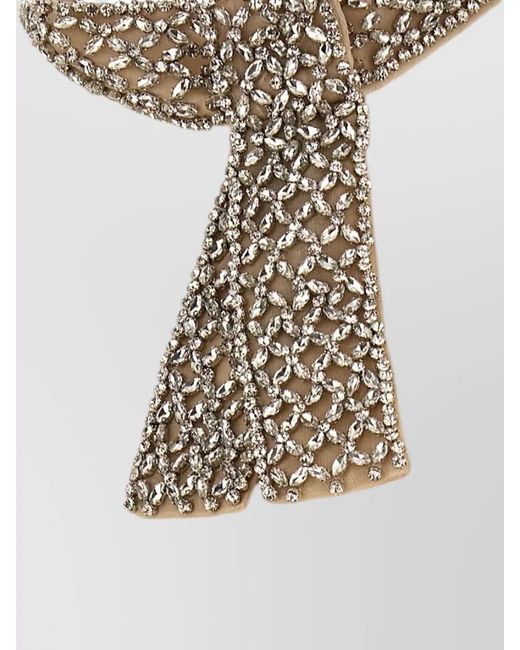 Valentino Garavani Natural Jewel Collar Top Short Sleeves Design