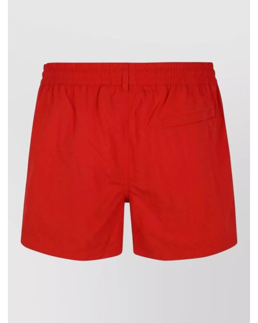 Paul Smith Red Swim Shorts Stripe Detail Pocket for men