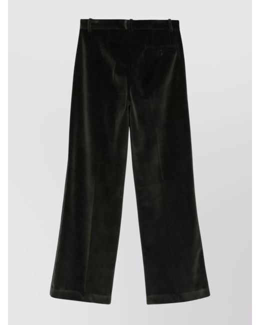 Circolo 1901 Black Velvet Wide-Leg Trousers
