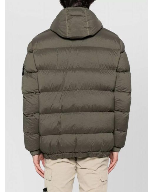 Stone Island Brown Hooded Down Puffer Jacket for men
