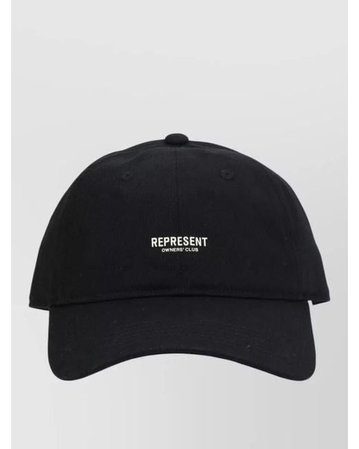 Represent Black Hat Traditional Silhouette Structured Crown Curved Brim for men