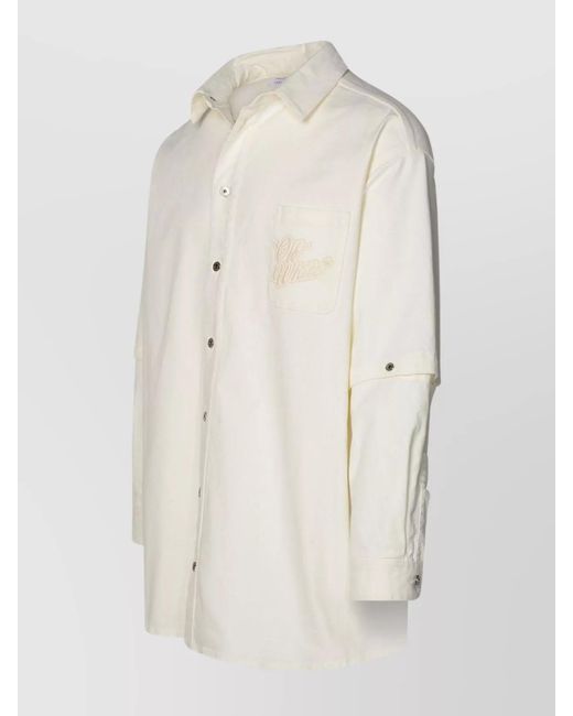 Off-White c/o Virgil Abloh Natural Denim Oversized Logo Shirt Jacket for men