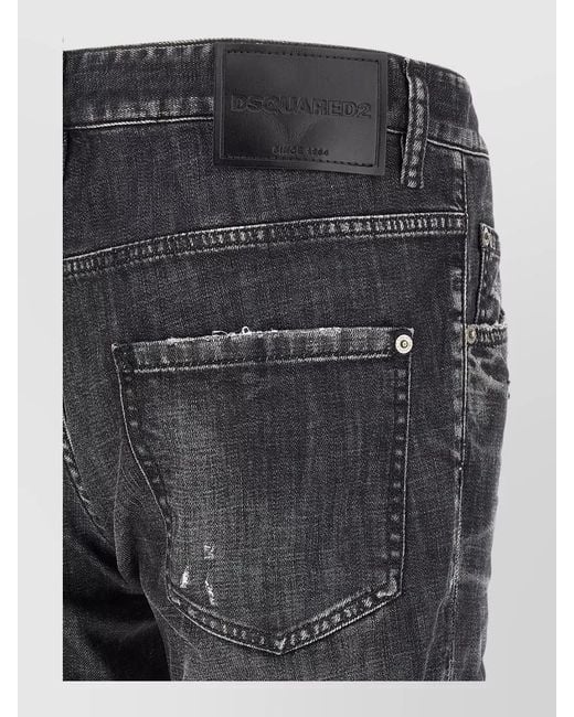 DSquared² Gray Skater Jeans Distressed Detailing Belt Loops for men