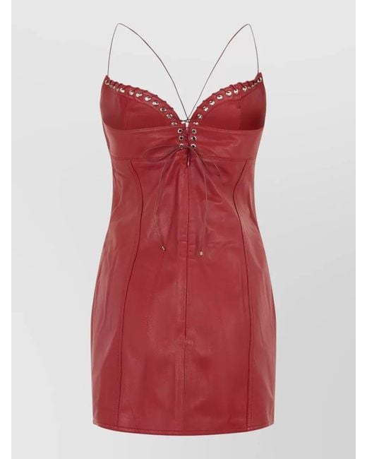 short red leather dress Ludovic de Saint Sernin Strappy Mini in LONG SUMMER DRESS