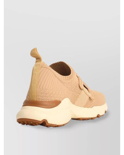 Tod's Natural Technical Knit Low-Top Sneakers