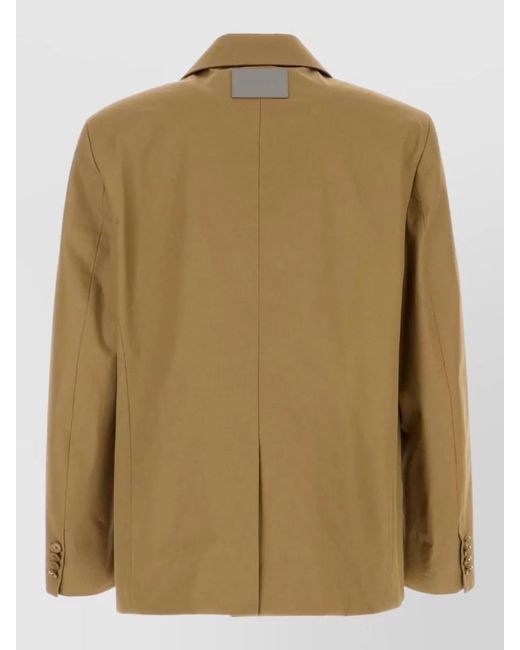 Balenciaga Green Cotton Blazer Tailored Notch Lapel Design for men