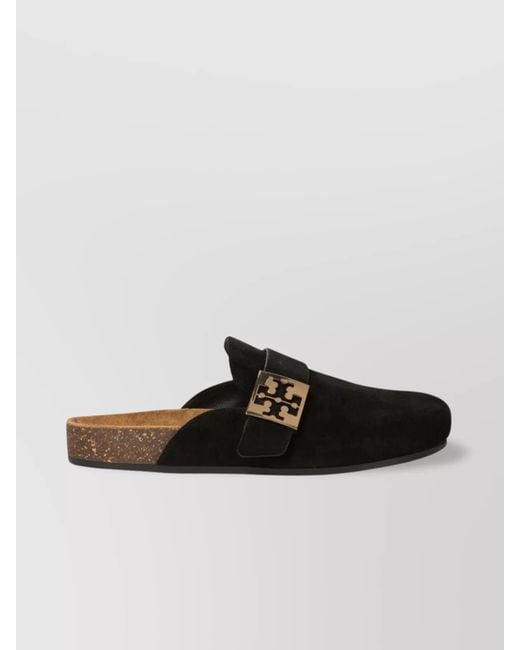 Tory Burch Black Suede Mellow Mules
