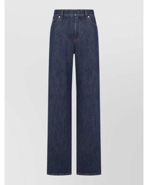 Fendi Blue Denim High-Rise Straight-Leg Jeans