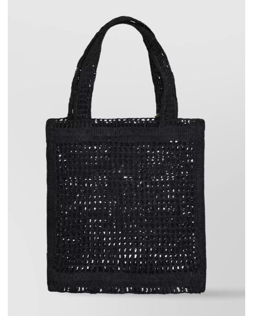 Chloé Black Sense Raffia Tote Bag