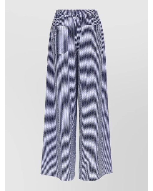P.A.R.O.S.H. Purple Cashine Pants Striped Pattern Wide Leg Back Pocket