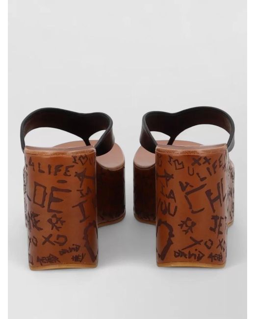 Chloé Brown Leather Sandals