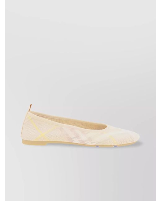 Burberry Archive Check Ballet Flats in Natural | Lyst