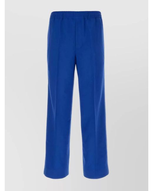 Gucci Blue Wool Wide-Leg Trousers for men
