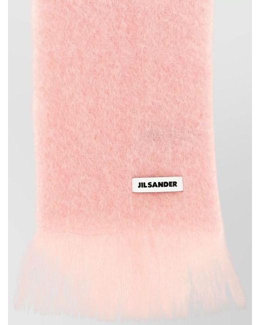 Jil Sander Pink Mohair Wool Scarf