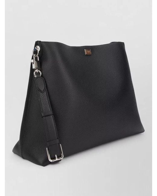 Dolce & Gabbana Black Calfskin Vittoria Tote Bag for men