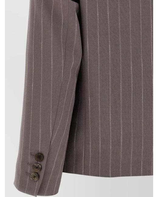 Dries Van Noten Brown Bamis Blazer Pinstripe Tailoring Notch Lapel