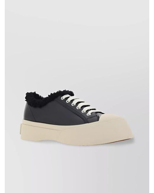 Marni Black Leather Low-Top Sneakers
