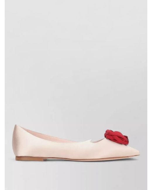 Roger Vivier Pink Love Vivier Ballerina Shoes Floral Satin Pointed