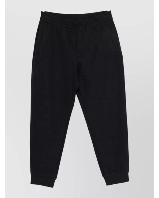 Emporio Armani Blue Embossed Track Pants for men