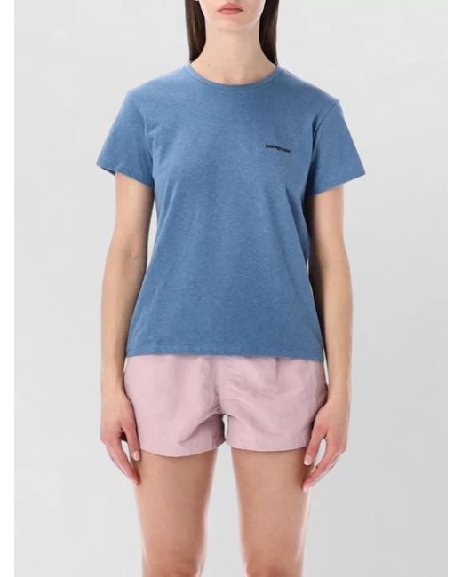 Patagonia Blue P 6 Crewneck Short Sleeve Straight Hem T-Shirt