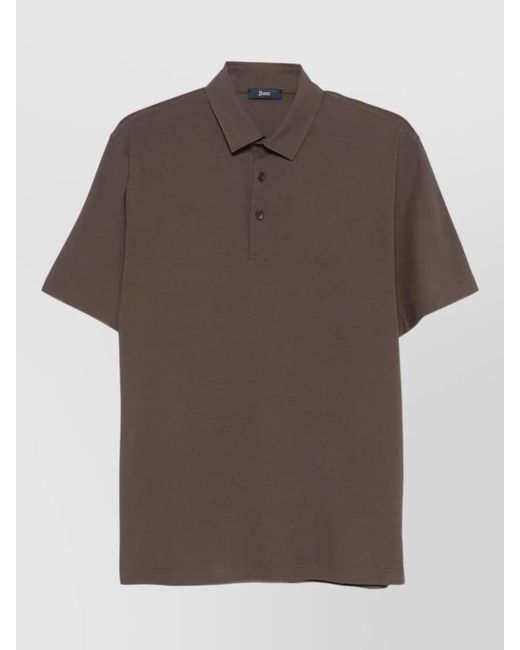 Herno Brown Cotton Polo Shirt for men