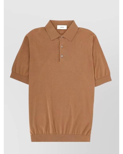 Lardini Brown Cotton Polo Shirt for men