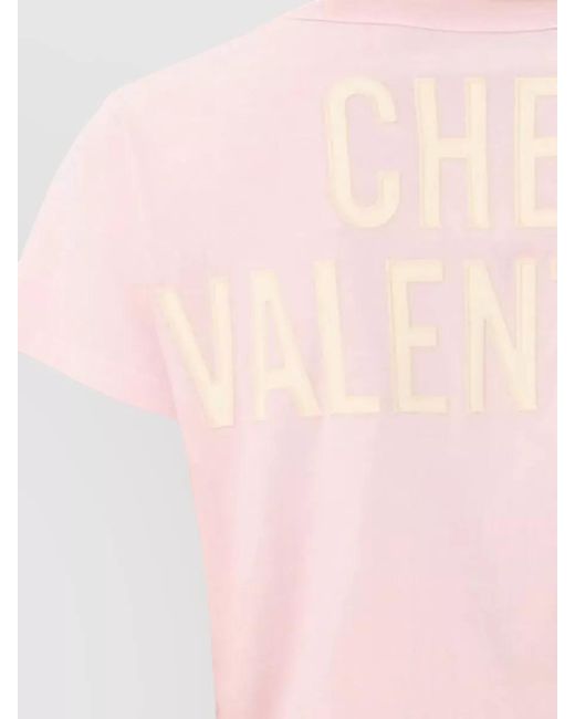 Valentino Garavani Pink Cotton Regular-Fit Printed T-Shirt