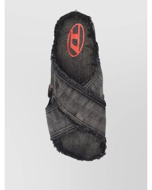 DIESEL Black Cotton Sandals for men