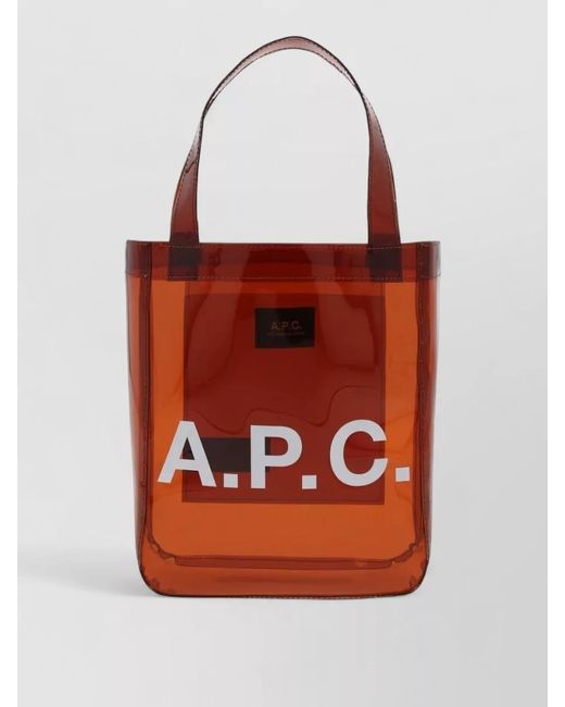 A.P.C. Red Lou Small Tote Bag Dual Handles