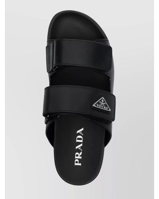 Prada Black Leather Strap Sandals for men