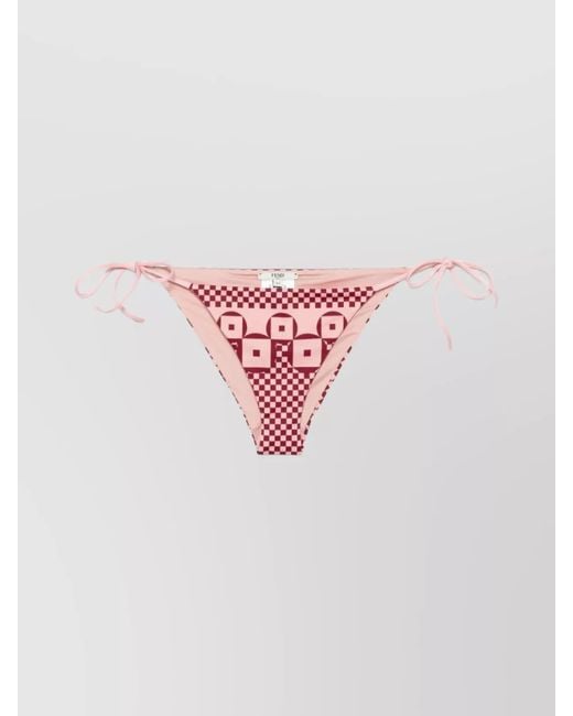 Fendi Pink Micro Patchwork Printed Low-Rise Bikini Briefs