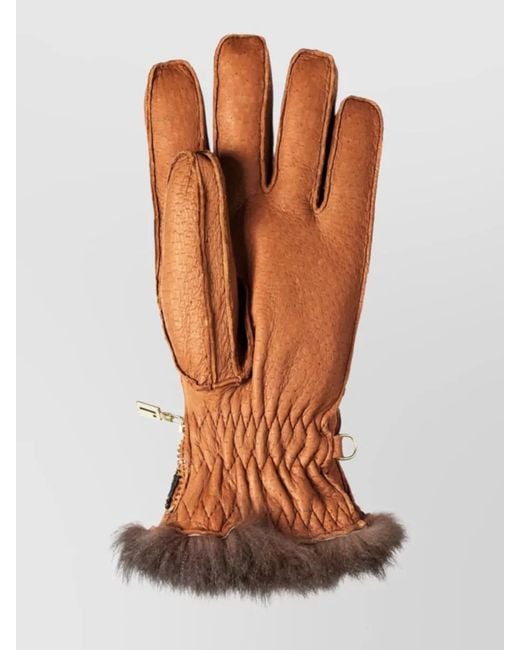 Restelli Brown Leather Gloves
