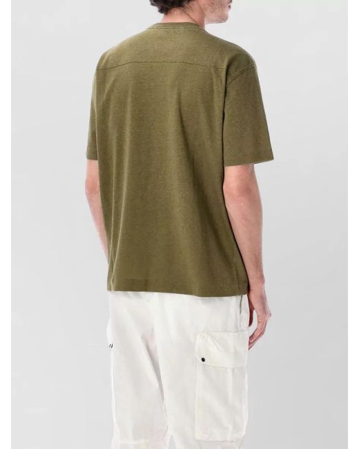 C P Company Green Logo Front T-Shirt Crew Neck Short Sleeves for men