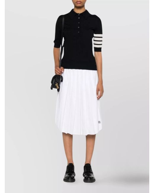 Thom Browne Black Fine-Knit Relaxed-Fit Wool Short-Sleeve Polo Shirt