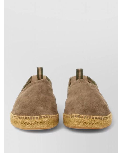 Castaner Natural Pablo Suede Moccasin Espadrilles Round Toe for men