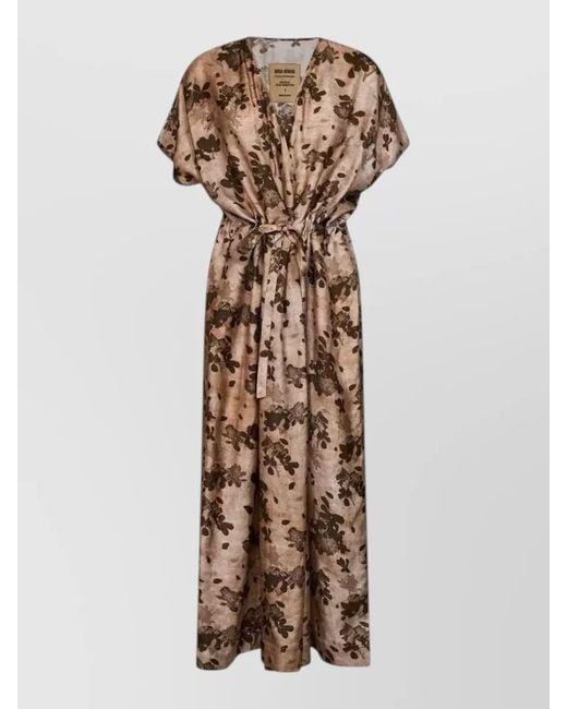 Uma Wang Natural Summer Beach Dress Ankle Length Print